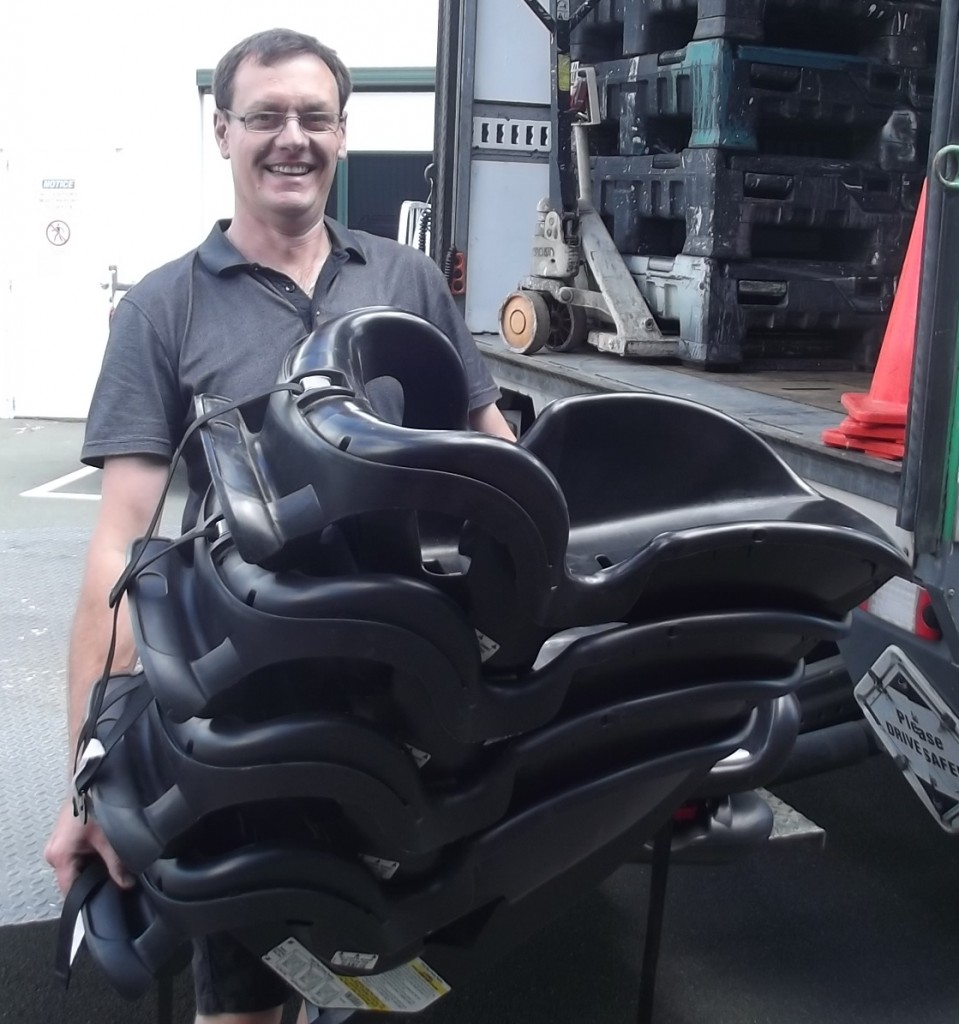 Baby on the Move Nelson owner Russell O'Donnell. The store is one of the first SeatSmart collection sites, having been part of the trial before the programme was launched.